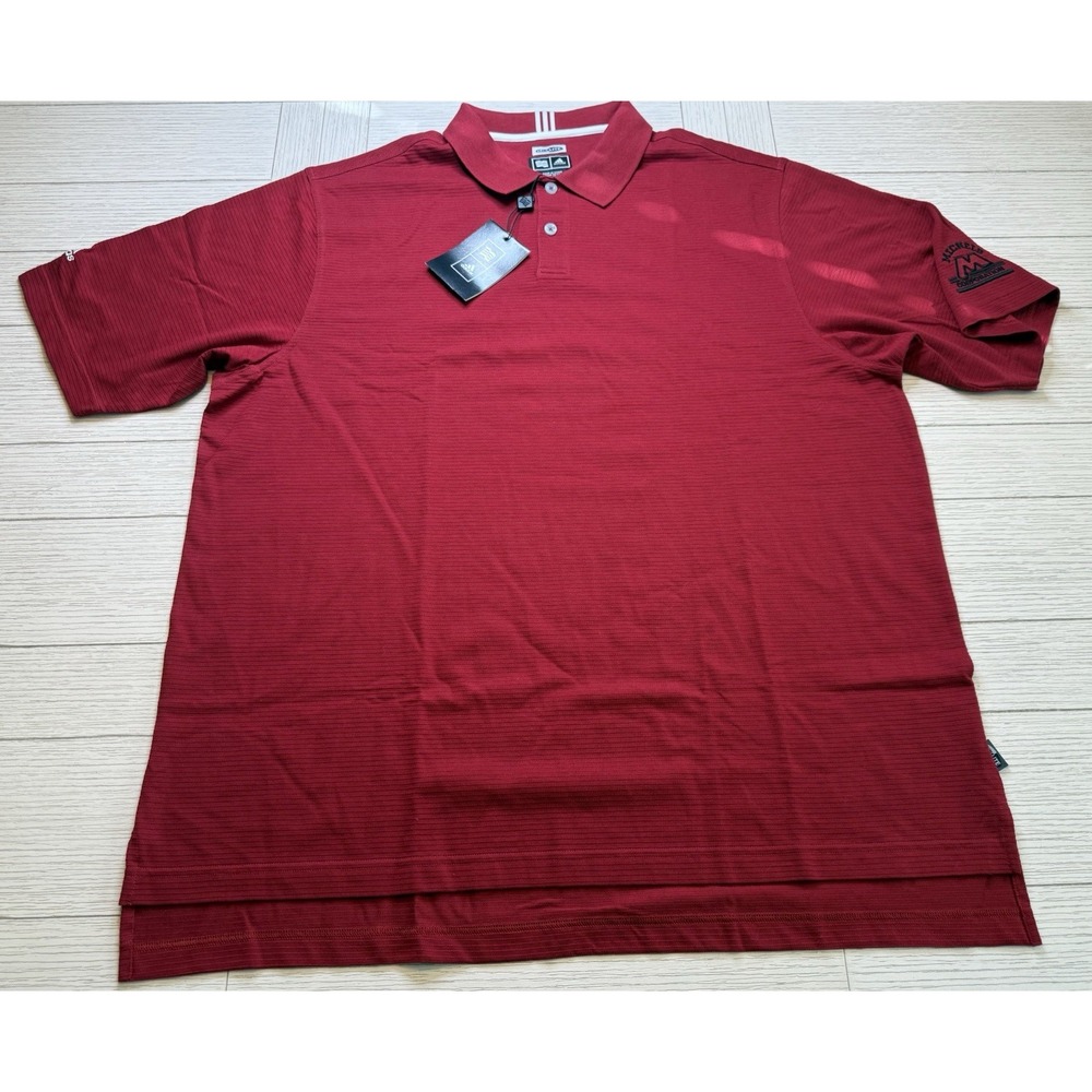 Adidas NWT Climalite Men Red Embroidered Short Sleeve Comfort Polo Shirt XL